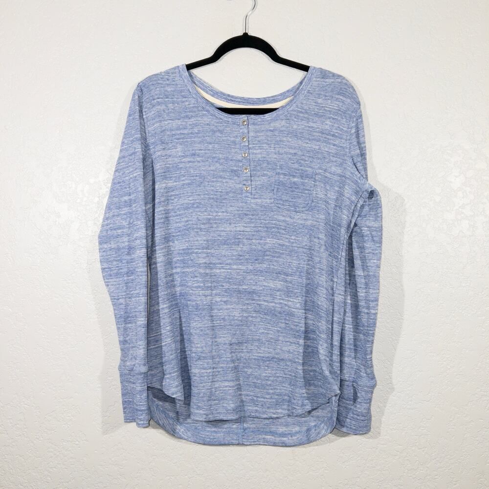 Woolrich Blue Thermal Button Henley Shirt‎ Size XL